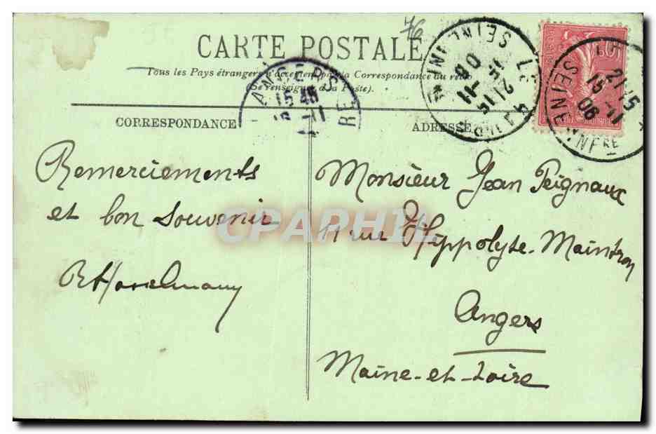 CPA Le Havre A bord du Lorraine Le fumoir Bateau — Rückseite