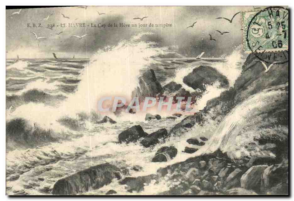 CPA Le Havre Le Cap de Heve un jour de tempete