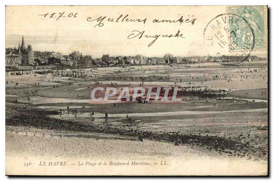 CPA Le Havre La plage et le boulevard maritime 