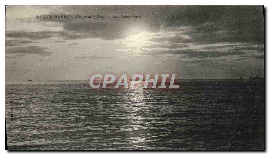 CPA Le Havre En grande rade soleil couchant