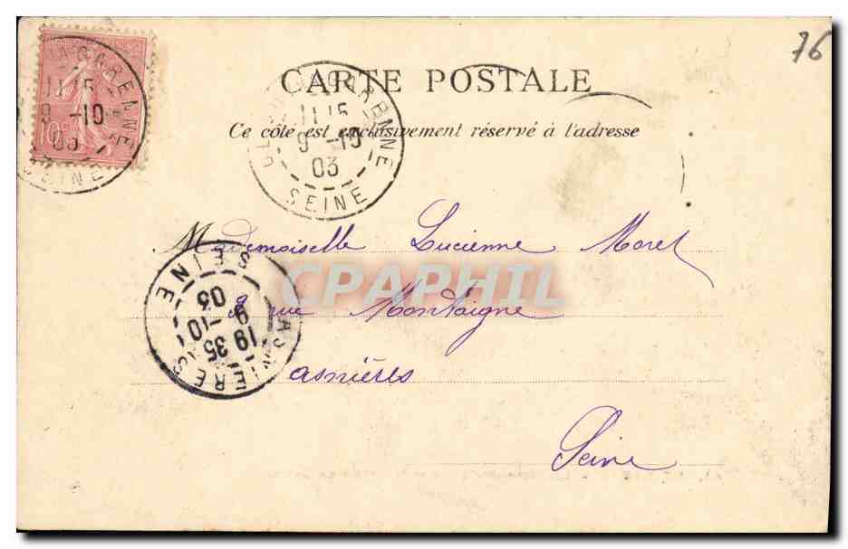 CPA Le Havre La Flace Gambetta et le Bassin du Commerce Bateaux — Rückseite
