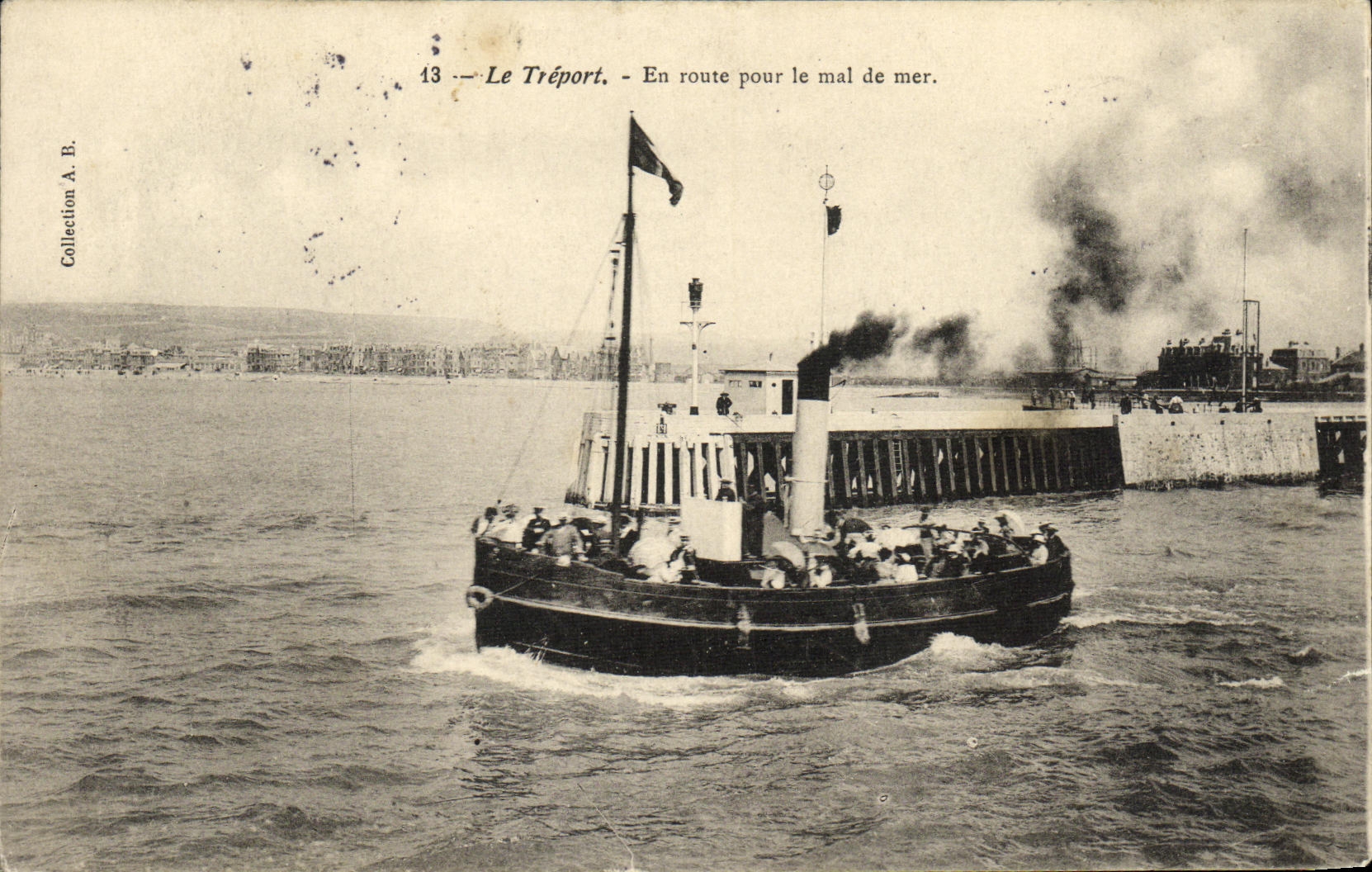 CPA Le Treport En Route Pour le Mal De Mer Baetau 
