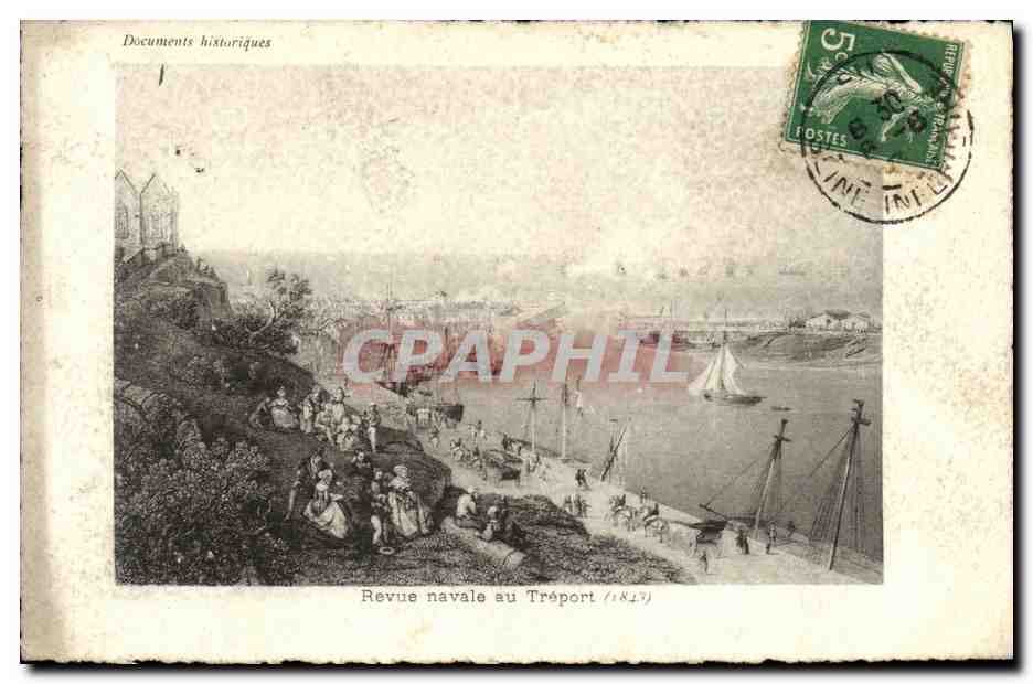 CPA Le Treport Revue Navale 1843