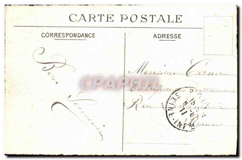 CPA Le Treport Revue Navale 1843 — Rückseite