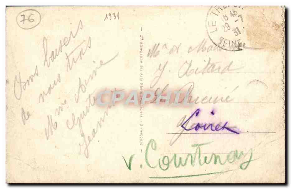CPA Le Treport Vue Generale Prise des Falaises — Rückseite