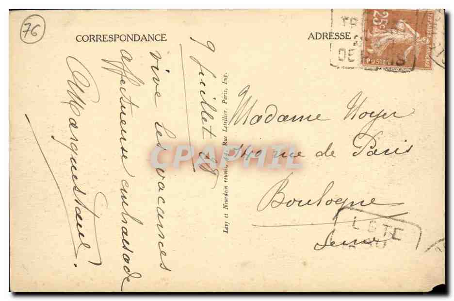CPA Le Treport La Promenade du Casino — Rückseite