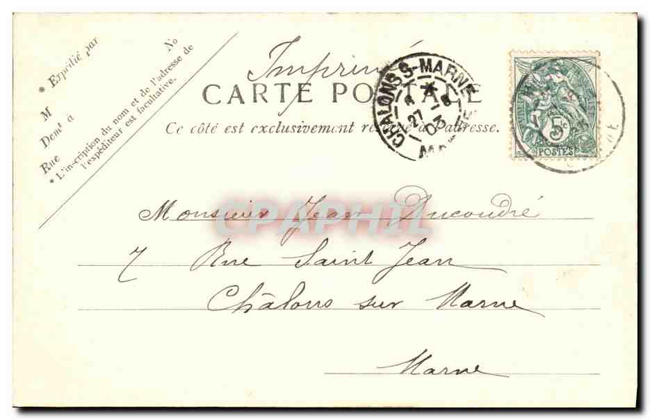 CPA Le Treport Le phare et la jetee — Rückseite