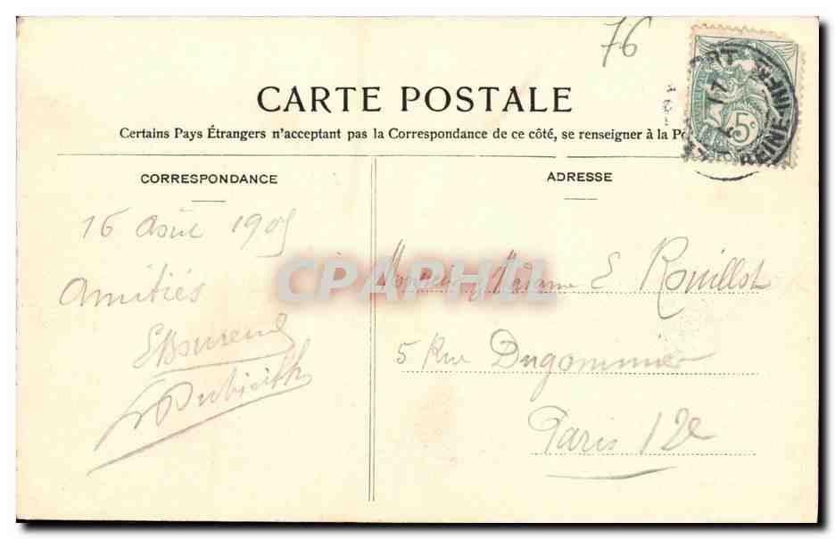 CPA Le Treport Vue Prise du Musoir — Rückseite