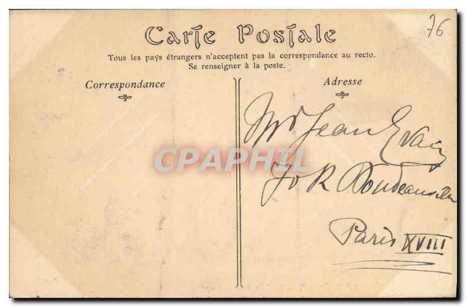 CPA Le Treport La Jetee Par Gros Temps Phare — Rückseite