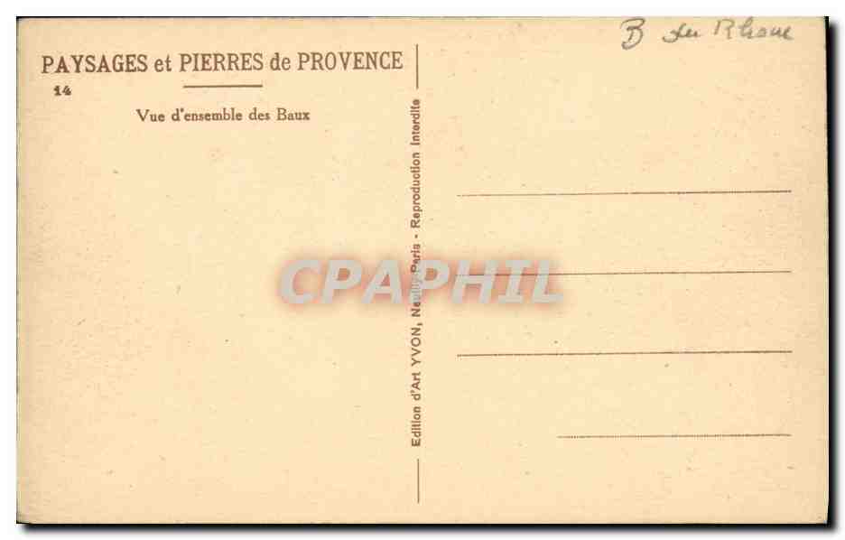 Vue d'ensemble des Baux — Édition d'Art YVON — n°14 — Reverso