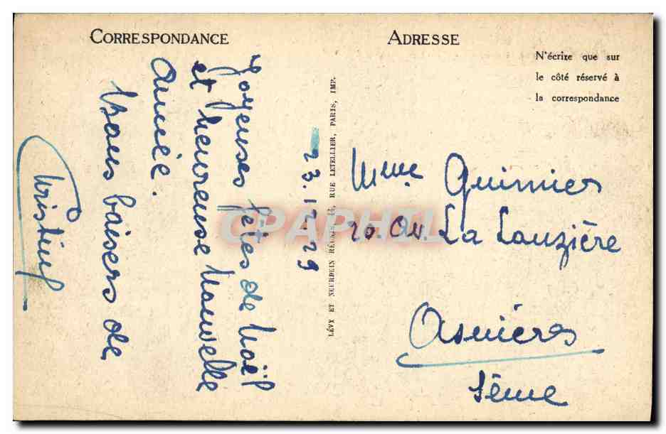 CPA Marseille Place Cartellane et avenue du Prado — Rückseite