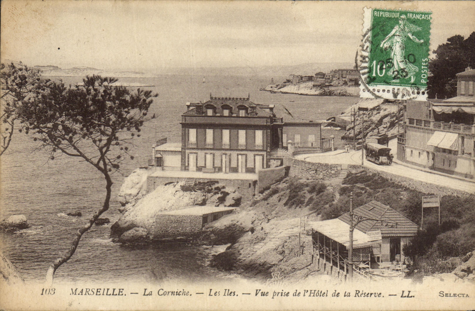 CPA Marseille La Corniche Les Iles Vue Prise de L Hotel de la Reserve