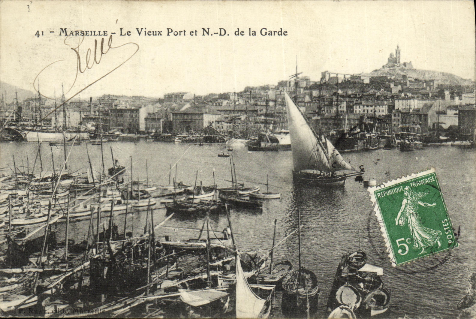 Marseille — Le Vieux Port et N.-D. de la Garde — Éditeur : Édition Marseille