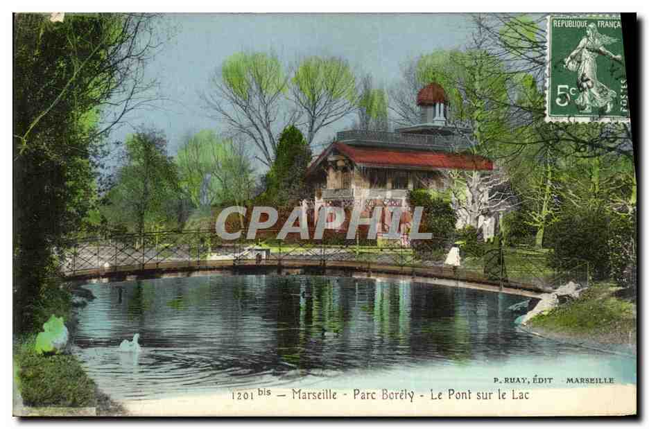 CPA Marseille Parc Borely Le Pont sur le Lac