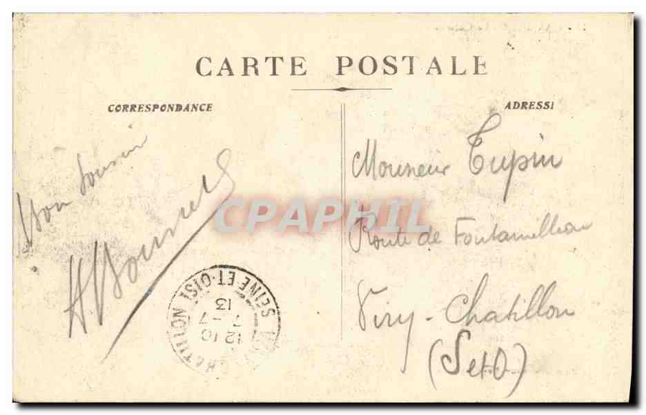 CPA Marseille Le Chateau d If Bateau — Verso