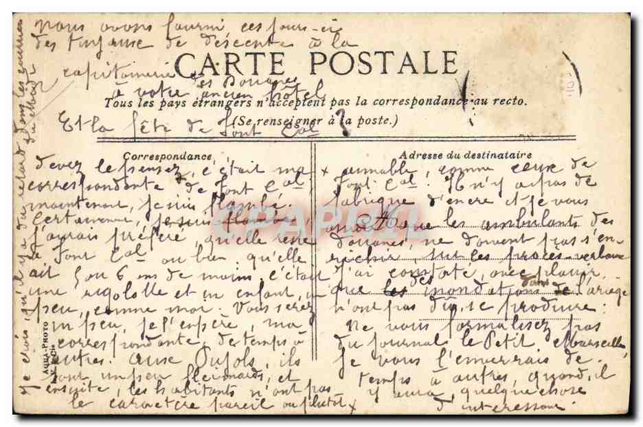CPA Marseille Vue generale de la corniche — Verso