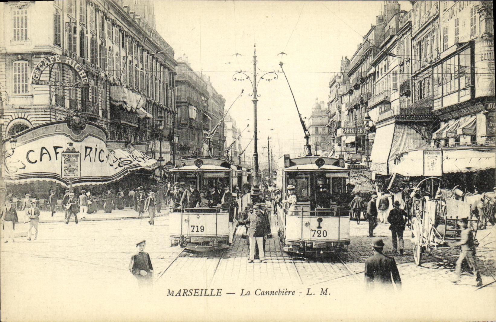 CPA Marseille La Cannebiere Tramways