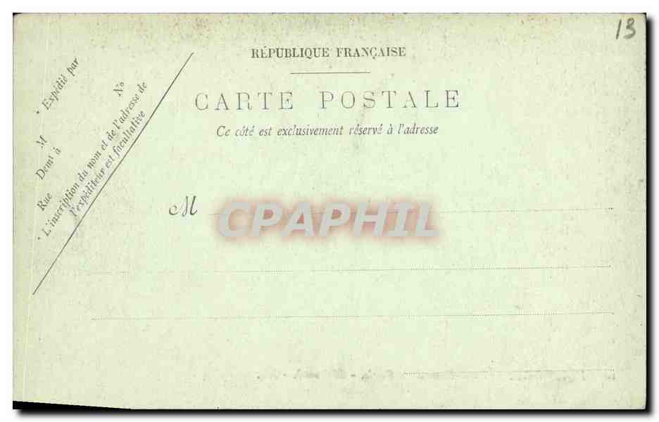CPA Marseille Notre Dame de la Garde Cote Nord — Verso
