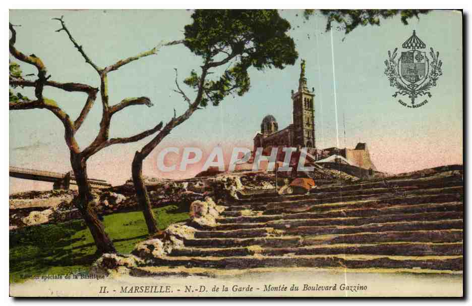CPA Marseille ND de la Garde Montee du boulevard Gazzino