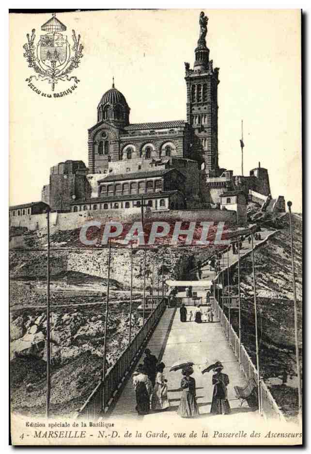 CPA Marseille N D de la Garde vue de la Passerelle des Ascenseurs 
