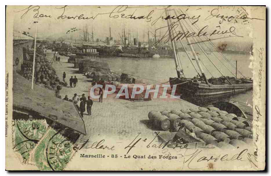 CPA Marseille Le Quai des Forges Bateaux
