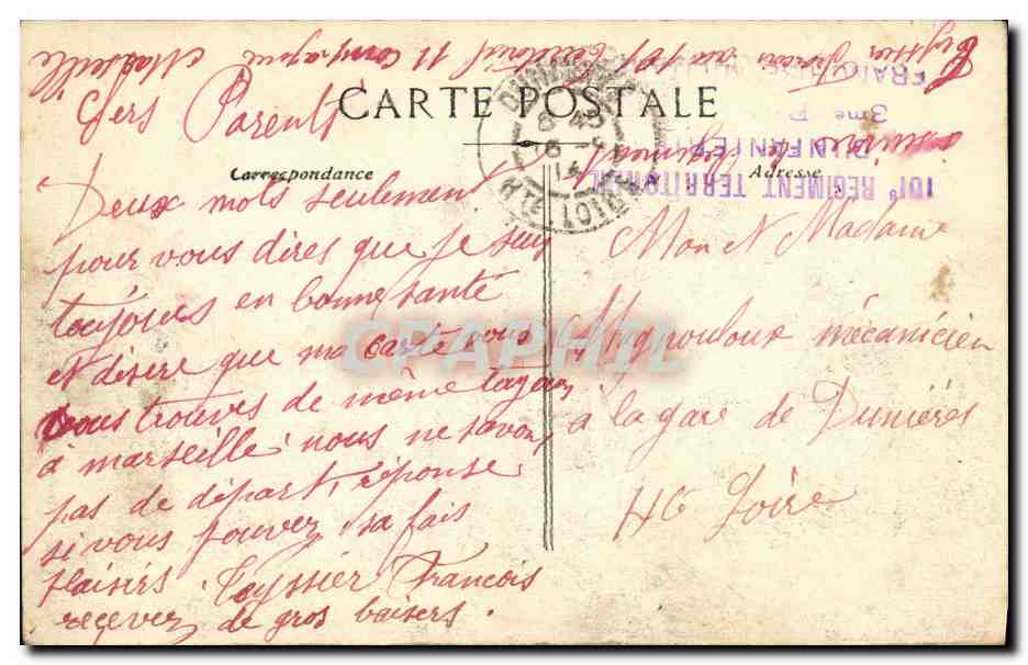 CPA Marseille Le Chateau d If l Embarcadere  — Verso