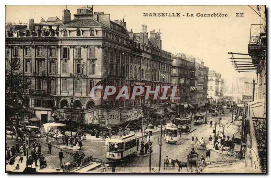 CPA Marseille La Cannebiere Tramways