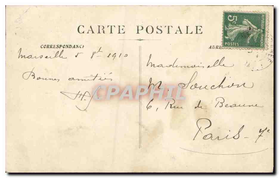 CPA Marseille Vue de la Jetee Bateaux — Verso