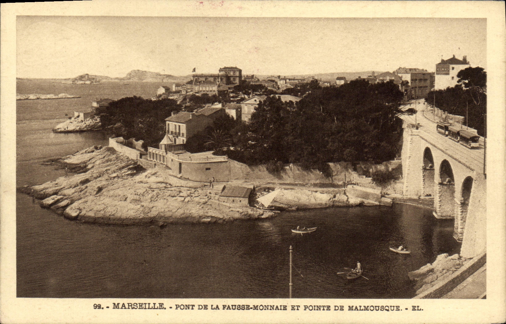CPA Marseille Pont de la Fausse Monnaie et Pointe de Malmousque 