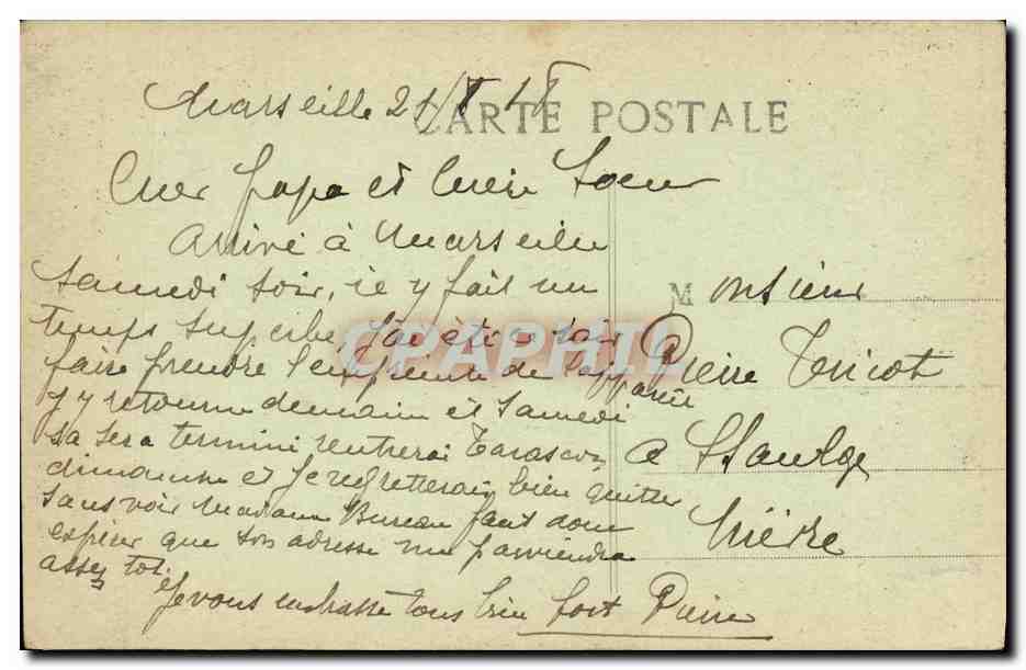 CPA Marseille chateau d If Bateau — Rückseite