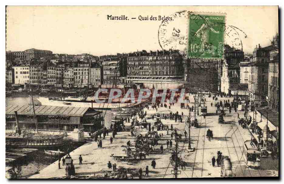 CPA Marseille Quai des Belges Bateaux