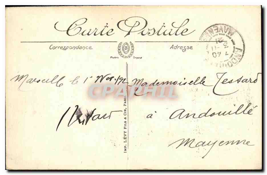 CPA Marseille Le Chateau d If Bateau — Verso