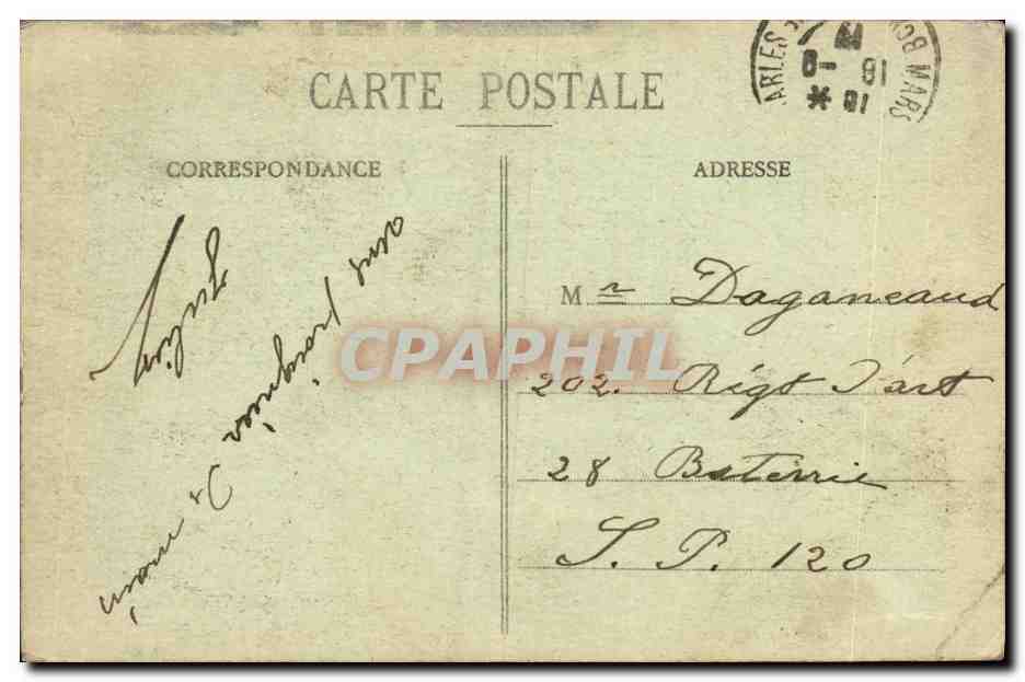 CPA Marseille Fontaine Cantini Tramway — Rückseite