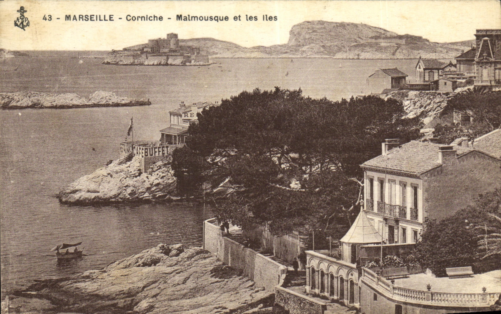 CPA Marseille Corniche Malmousque et les lles 
