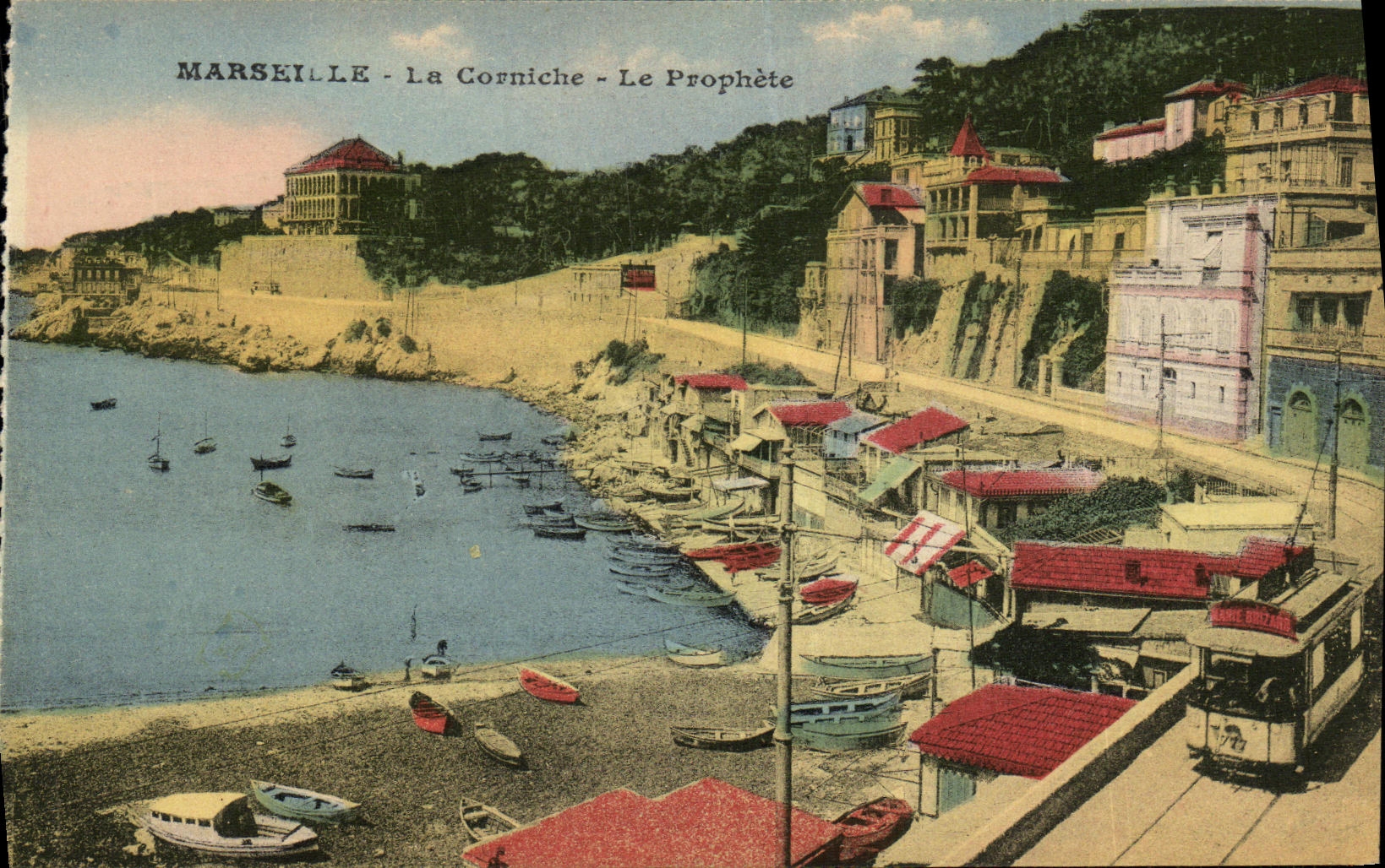 CPA Marseille La Corniche Le Prophete Tramway