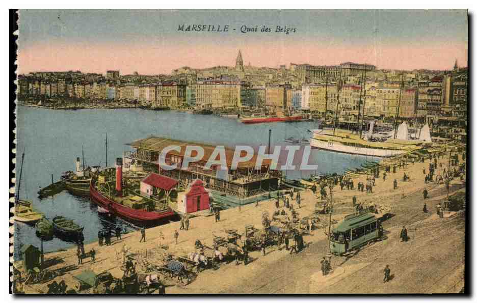 CPA Marseille Quai des Belges Bateaux