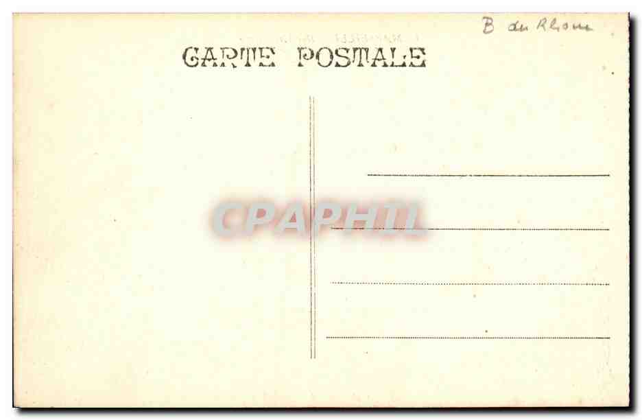 CPA Marseille Rue Cannebiere Tramways — Verso