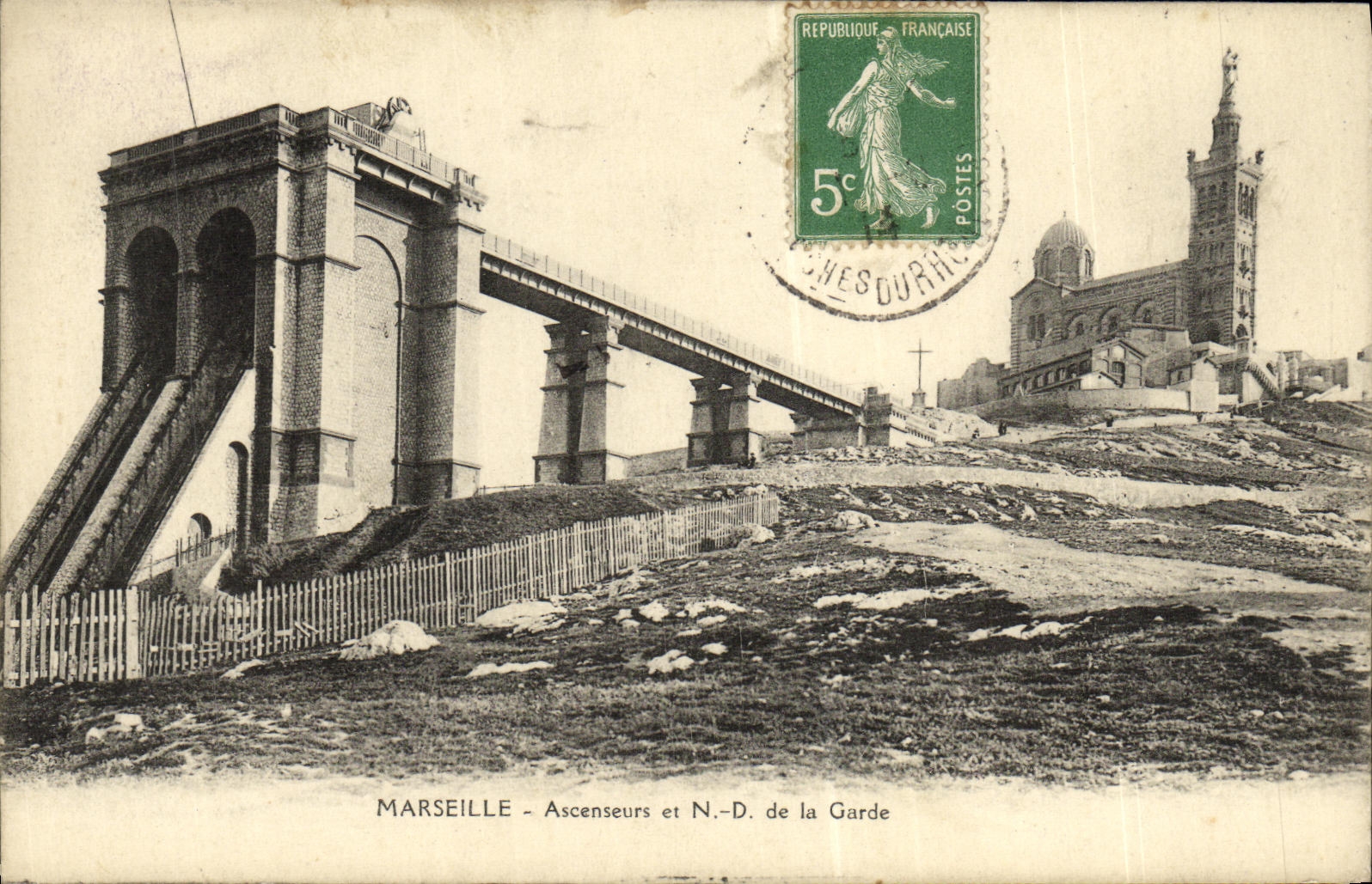 CPA Marseille Ascenseurs et N D de la Garde 