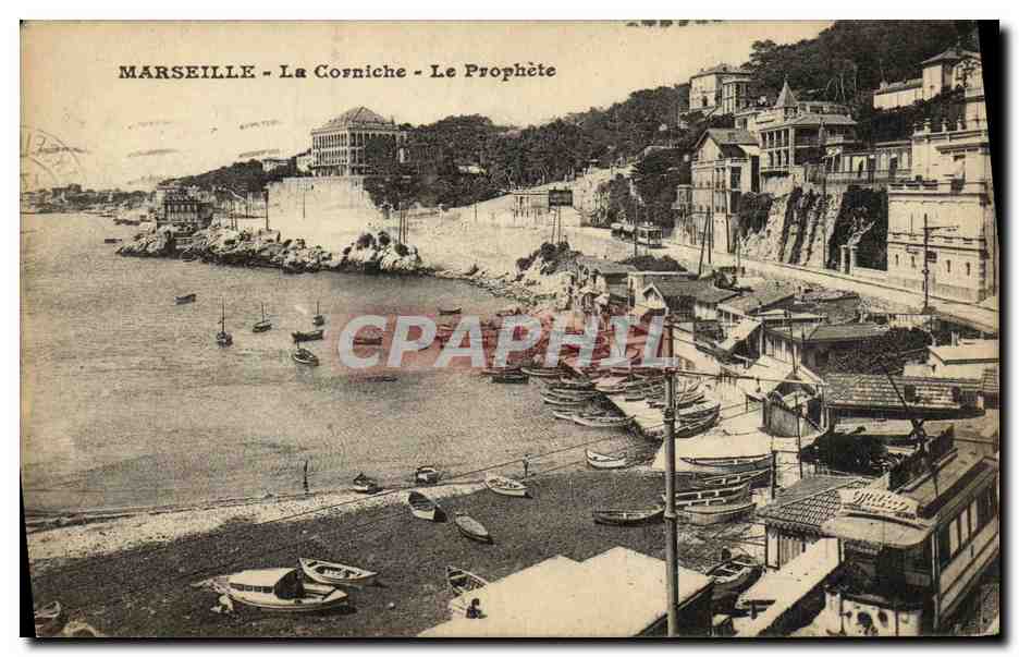 CPA Marseille La Corniche Le Prophete Tramway
