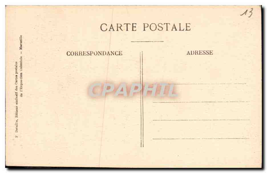 CPA Exposition Nationale Coloniale de Marseille 1922 Les arcades du palais de l Algerie — Rückseite