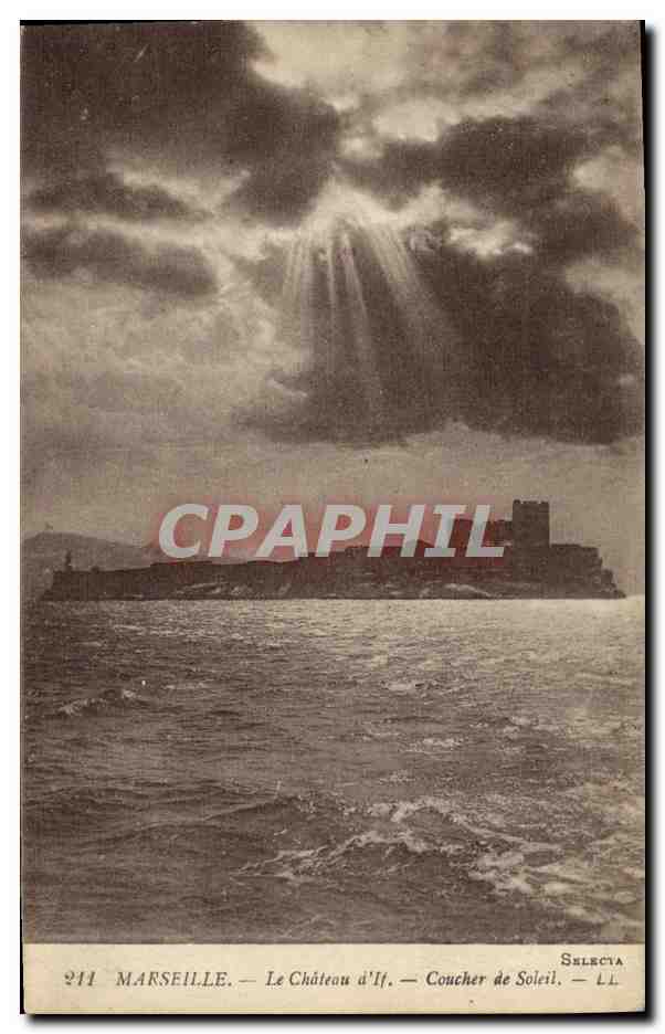 CPA Marseille Le Chateau d If Coucher de Soleil