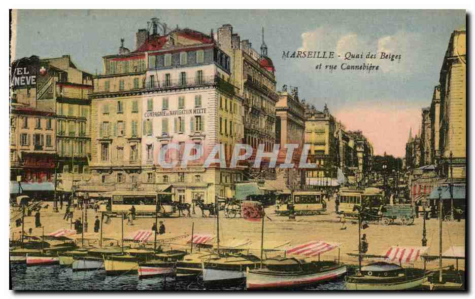 CPA Marseille Qaui des Belges et rue Cannebiere 