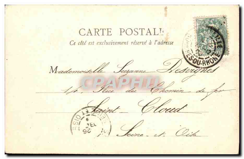 CPA Marseille L Avant Port La Cathedrale Fort Saint Jean — Verso