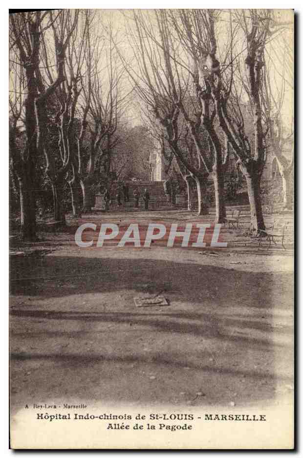 CPA Hopital Indo Chinois de St Louis Marseille Allee de la Pagode 