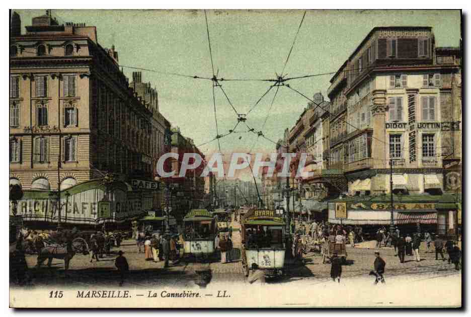 CPA Marseille La Cannebiere Tramways