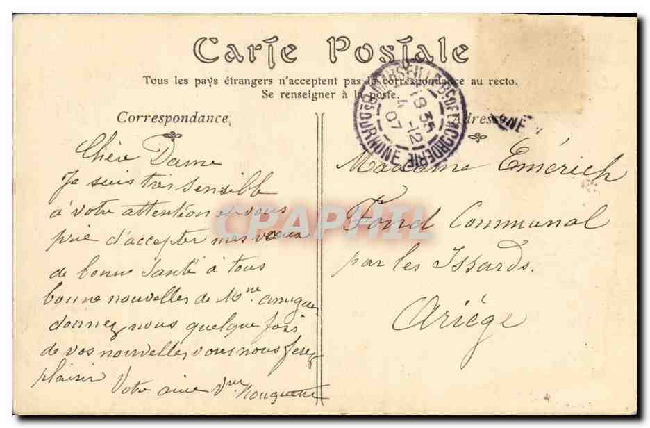 CPA Marseille L Ascenseur et Notre Dame de la Garde  — Verso