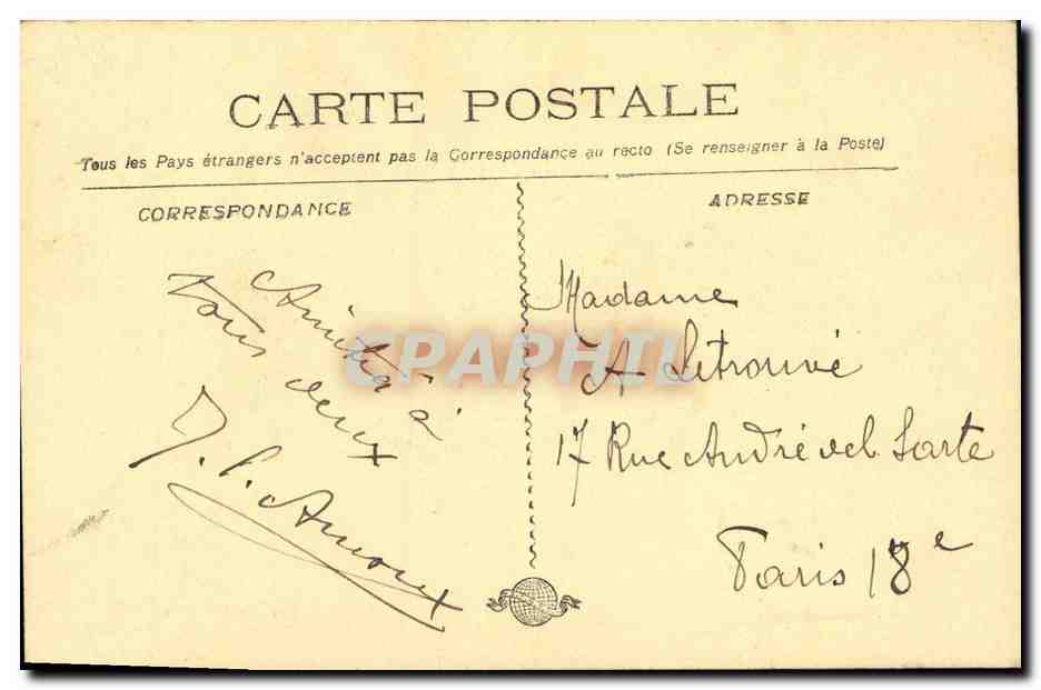 CPA Marseille La Caserne St Charles Militaria — Rückseite