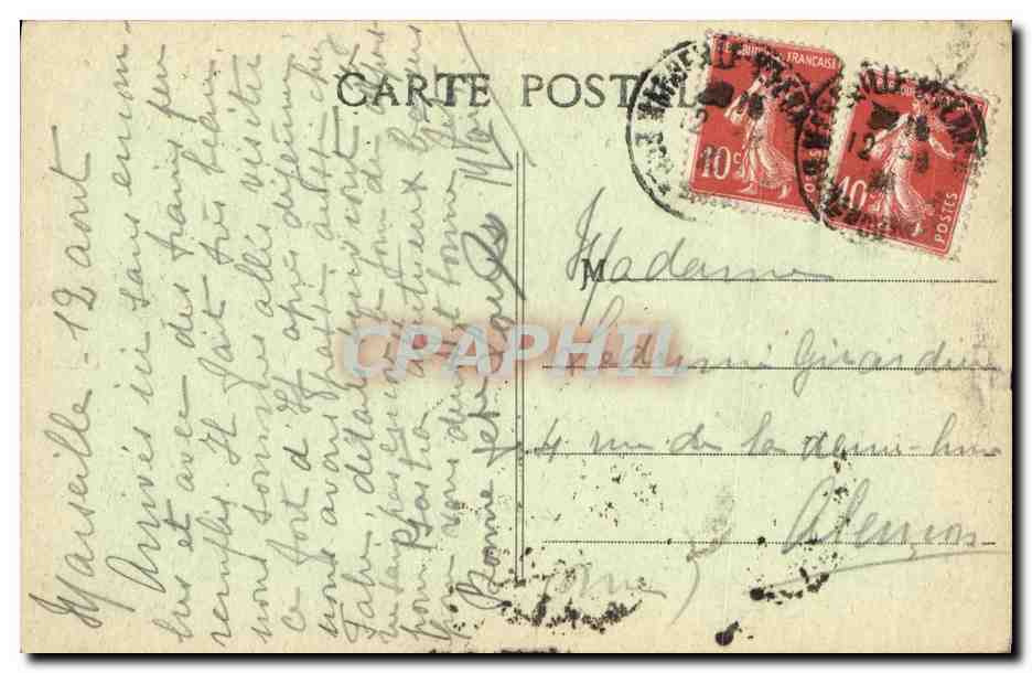 CPA Marseille Chateau d If Bateau — Rückseite