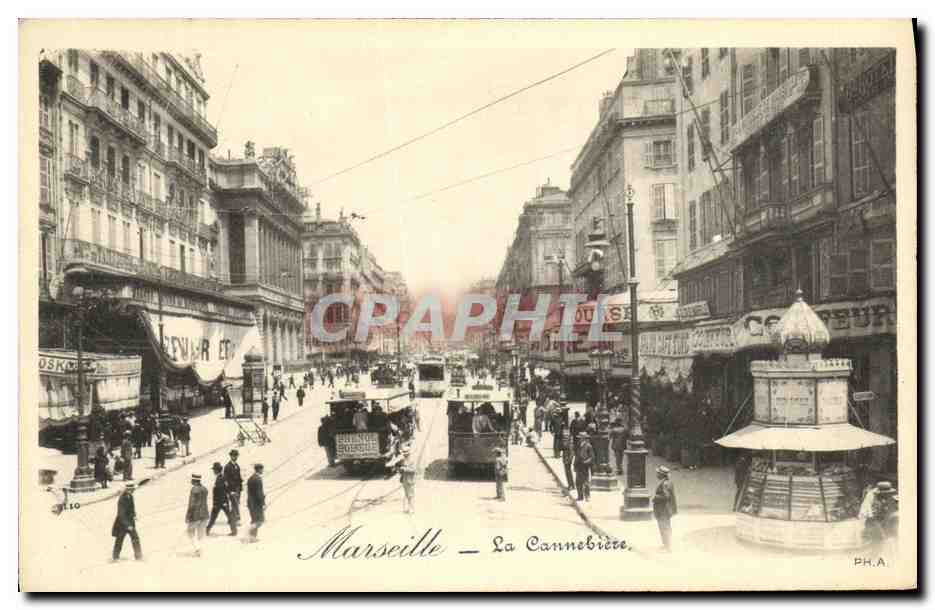 CPA Marseille La Cannebiere Tramways