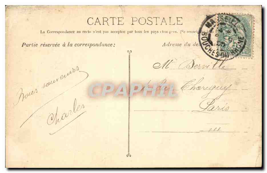 CPA Marseille La Rue Cannebiere — Rückseite